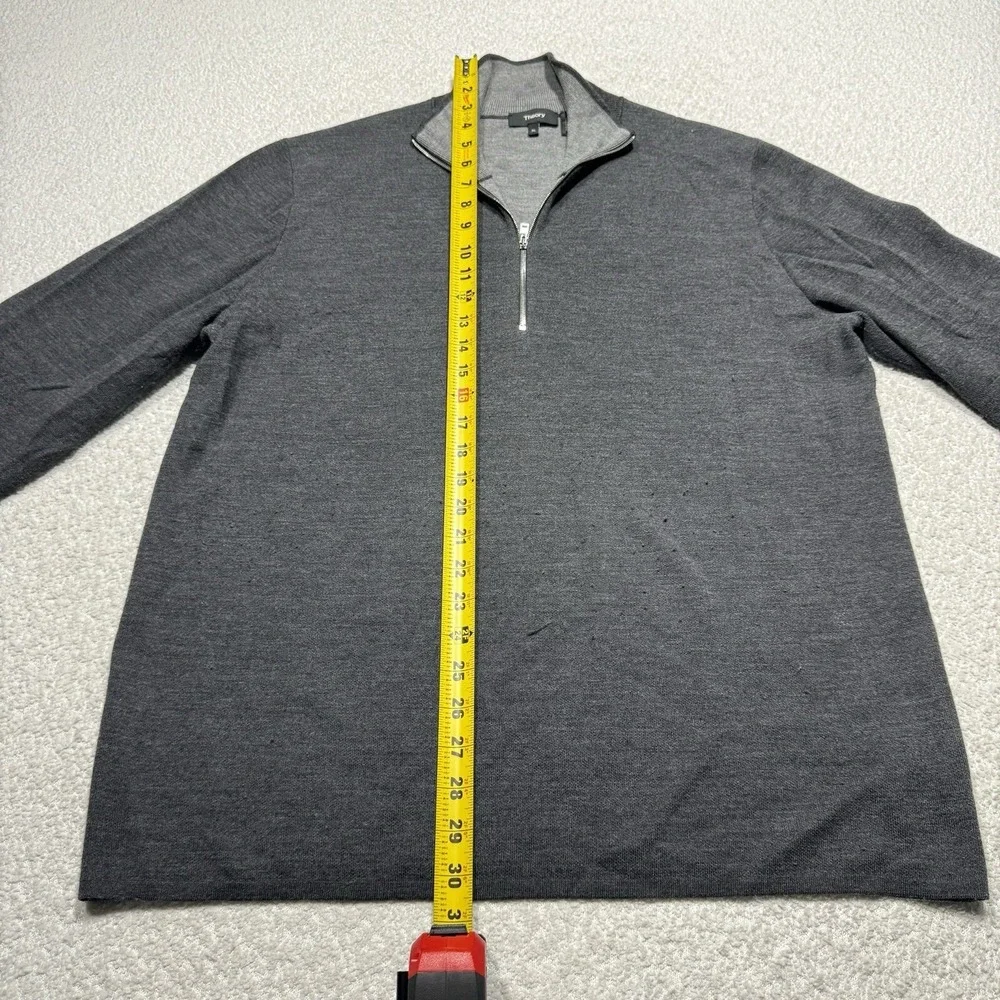 Theory Mens Sweater Wool Blend Mock Neck Quarter Zip Pullover Knit Jacket Sz XL